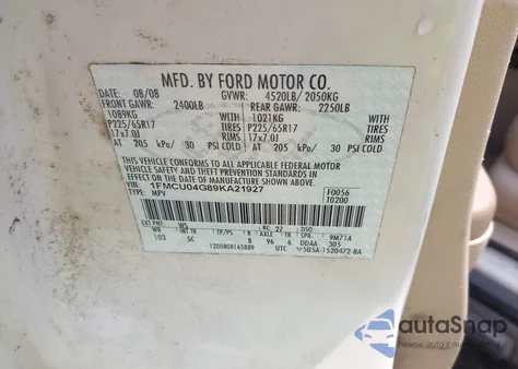 2009 Ford Escape Limited from USA, damaged, VIN 1FMCU04G89KA21927